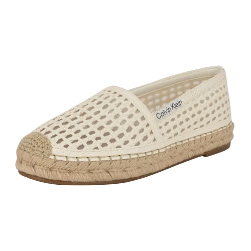Calvin Klein Women's Presley Espadrille, White 140, 7
