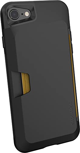 Smartish iPhone SE Wallet Case - Wallet Slayer Vol 1 [Slim + Protective] Credit Card Holder Drop Tested Hidden Card Slot Cover Compatible with Apple iPhone SE & iPhone 7/8 - Black Tie Affair