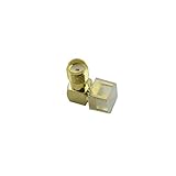 Hxchen SMA Female Jack Right Angle Solder PCB Mount RF Connector Adapter Gold Tone - (10 Pcs)