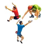 Easnea Miniature Rock Climber Sport Climbing People Figure Miniature Climber Mini Climbing Figures Micro Landscape Diorama Scenery Gauge People Model Decor for DIY Projects - 3pcs, 1:87, ENM0129TRS