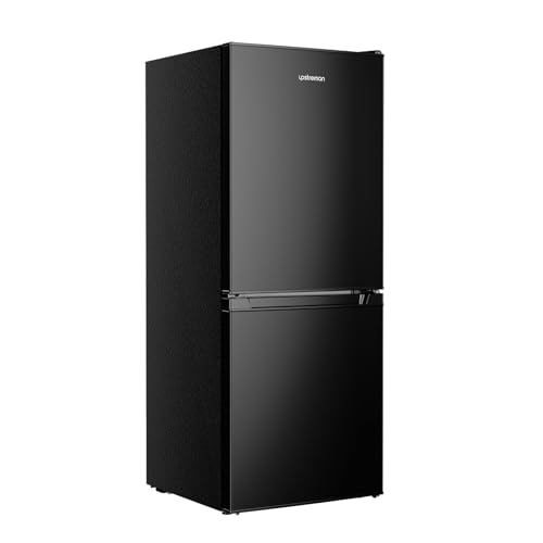 Upstreman 4 Cu.Ft Apartment Refrigerator with Bottom Freezer, Double Door Small Refrigerator with Freezer, Mini fridge for Apartment, Dorm, Office, BM40 (Black)