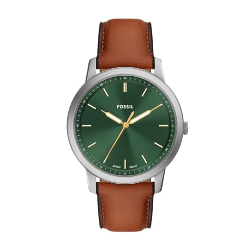 Fossil Men's Minimalist Three-Hand Brown Leather Watch