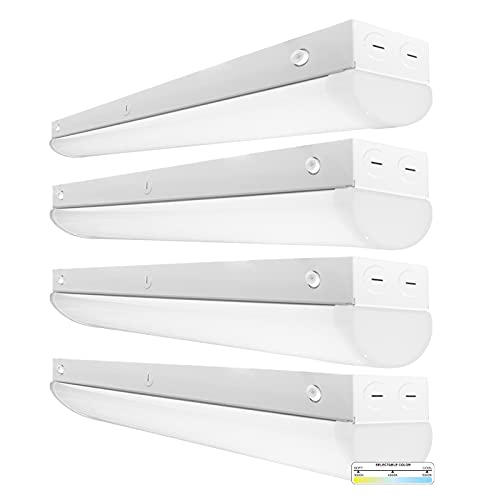 NUWATT 4 FT LED Linear Shop Light with Power Select Wattage (4 Pack) 40W/30W/20W Up to 5200 Lumens, 120-277V, TRI Color: 30K/40K/50k, UL/DLC, Surface Mount and Hanging Ceiling Lighting Fixture
