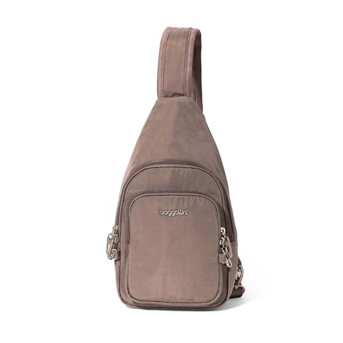 Baggallini Anti-Theft Daytripper Sling 7x12 Crossbody Bag Travel Safe, Securtex Locking Zippers, Slash-Resistant Strap