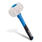 Real Steel Rubber Mallet 32 OZ White Rubber Hammer with Soft Head for Flooring, Woodworking, Camping, Automotive