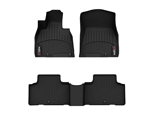 WeatherTech Custom Fit FloorLiners for Genesis GV80-1st & 2nd Row (441621-1-2), Black