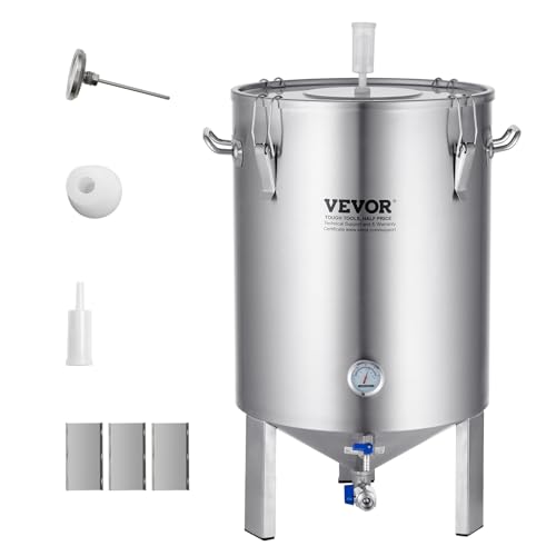 VEVOR Fermentation tank 16 Gallon Stainless Steel Beer Brew Fermentor Brew Bucket Fermentor for Home Brewing with Conical Base Brewing Equipment