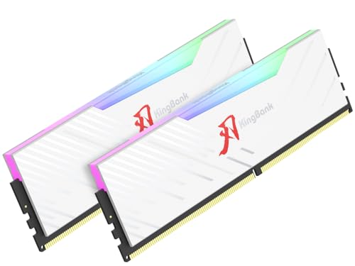 KingBank RGB Computer Desktop Memory Ram DDR5 48GB(2x24GB) 6800MT/s CL32/CL34 1.4V with Heatsink for PC Gaming/Office/PS,Hynix New 3GB M-die