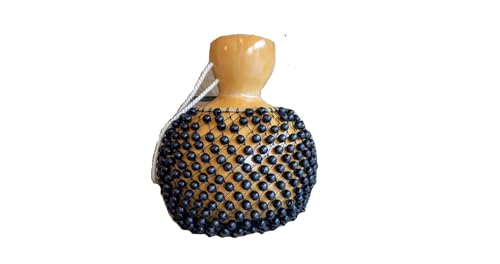 Black Beaded Gourd Shekere Instrument, Latin Agbe Instrument, Rhythm Instrument, Percussion Instruments, Gift for Mom