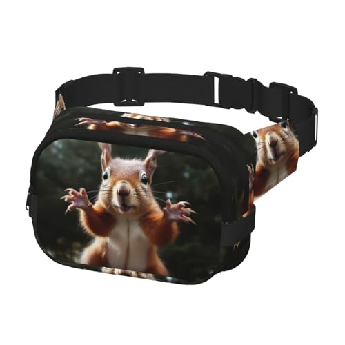 Waist Pack for Men Women Crossbody Belt Bag Squirrel Funny Animal Waist Bag Travel Fanny Pack Bum Bags