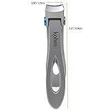 KOHM Nail Clippers for Thick Nails - Heavy Duty, Wide Mouth Professional Fingernail and Toenail Clippers for Men, Women & Seniors, Silver