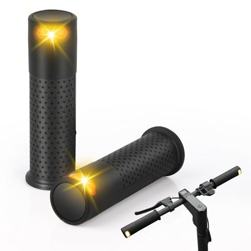 FXINRUIA E Scooter Handle Grips Turn Signal, Bicycle Replacement Handlebars Warning Light for Xiaomi M365/Pro2/1S Ninebot G30 Replacement Grip Handlebar, Scooter