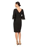 Adrianna Papell Women's Metallic Knit Feather Dress, Black