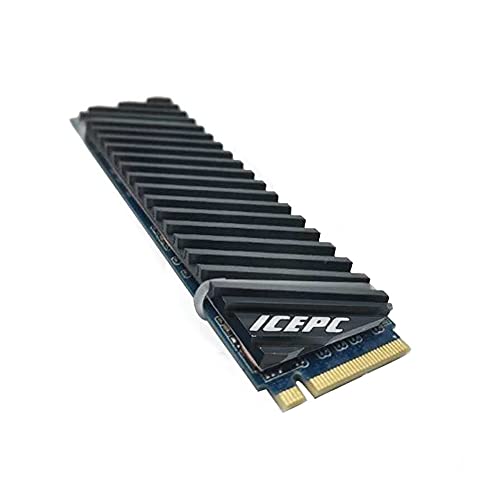 icepc M.2 Heatsink for PS5 PCI-E NVME 2280 SSD Graphene Coating Copper Heat Sink,High Performance SSD Radiator with Thermal Pad for Laptop PC 2280 NGFF Solid State Disk Cooler(70x20x2mm)