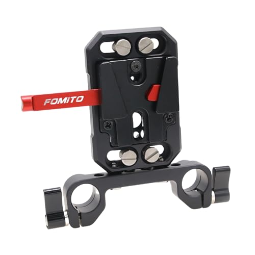 HangTon V Mount Battery Plate V-Lock 15mm Rail Rod Clamp Mount for Sony Canon ARRI RED Panasonic Nikon Camera Power Supply, for Anton-Bauer Pana-Sonic Bebob Fxlion SWIT