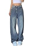 EMMIOL Women's Wide Leg High Waist Baggy Jeans - Loose Boyfriend Jeans Denim Pants Y2K 90S