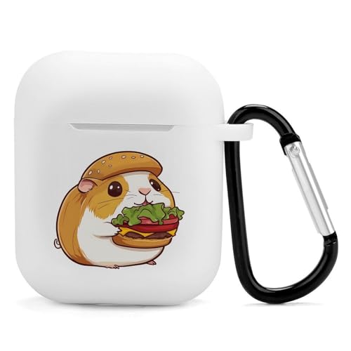 Hamburger Guinea Pigs Hamster Compatible with AirPods 2 & 1 Silicone Charging Earphone Case Protector Cover