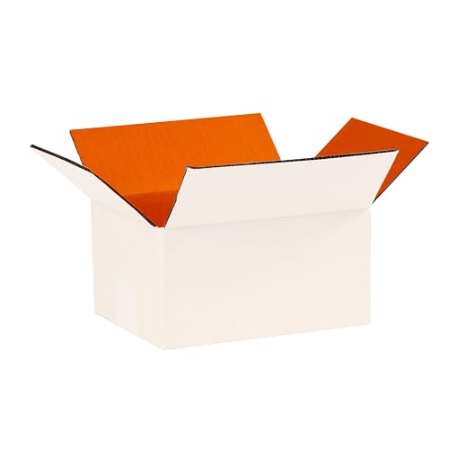 Ucanpack 25 Pcs Shipping Boxes For Small Business, Made In USA- Orange Packing Boxes For Moving, 12x12x5" Corrugated Packaging Box, 1/8 Thick Cardboard Carton, Custom Shipping Box