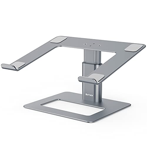 BoYata Laptop Stand, Ergonomic Aluminum Height Adjustable Computer Stand Laptop Holder for Desk, Compatible with MacBook Pro/Air, Dell, Lenovo, HP, Samsung, More Laptops 11-17"