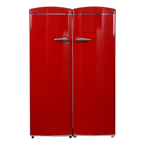 Conserv 24in Retro Set Refrigerator 11cf + Upright Freezer 8.3cf E-Star 110V (Red)