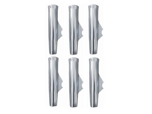 Weld On With Coped Blade (6 Pack) - 10" Flared Tulip with Vinyl Insert and Coped Blade for 1-5/16" OD Tube/Pipe - Polished Anodized Aluminum