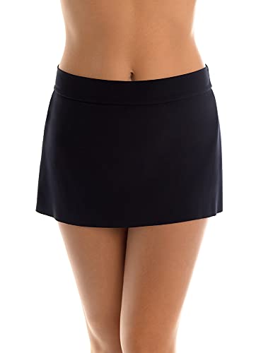 MagicSuit Women's Jersey Tennis Skirt Full Coverage Swim Bottom with No-Show Waistline, Black, 08