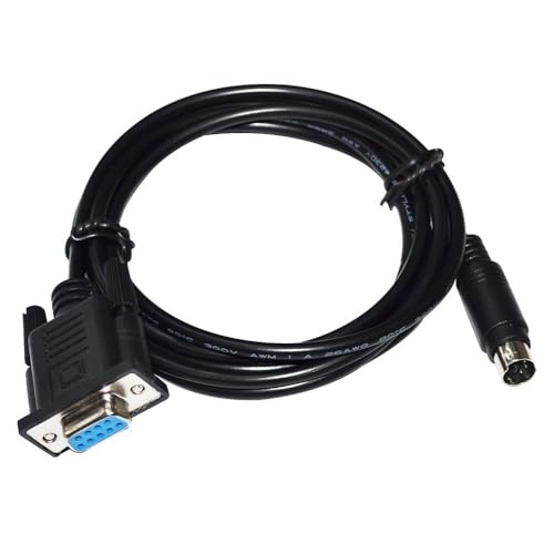 RIKYJIC DB9 to Mini DIN 6P MD6 Programming Cable - 9-Pin to 6-pin Round Connector for LS(LG) K10S1 PLC(1.8 Meters)