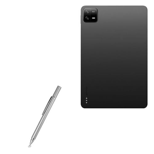 BoxWave Stylus Pen Compatible with Xiaomi Pad 6 Pro - FineTouch Capacitive Stylus, Super Precise Metallic Silver