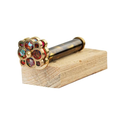 AL QAYIM Handcrafted Brass Kaleidoscope - Vintage Antique Design, 3D Mirror Lens, for Kids & Adults - Mesmerizing Patterns, Endless Creativity Occasions