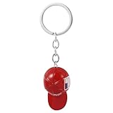 Generic 5 Pack Red MAGA Hat Metal Keychain, 2024 Baseball Cap Keychain, USA Flag Keychain Ring for Trump Supporters