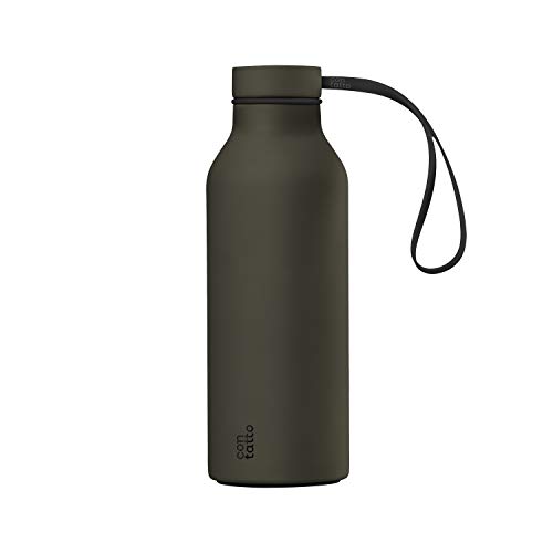 con-tatto Thermal Bottle with 3 Walls in Steel and Copper - Cold Drinks for 25 Hours and Hot for 15 Hours - Band and Cap Sport Lid Included! (Explorer)