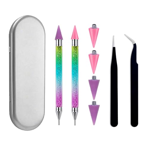 Rhinestone Picker Tool, 6 Wax Tips Rhinestone Picker Dotting Pen, Nail Rhinestone Picker, Rhinestone Pen, Rhinestone Pickup Tool, Nail Art DIY Tool,Rhinestone Applicator Tool (Gradient Color)