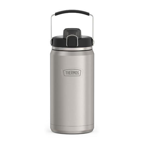 THERMOS ICON SERIES, Stainless Steel Water Bottle with Spout - 64 Ounce, Matte Stainless Steel - Vacuum Insulated Water Bottle with Lid