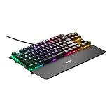 SteelSeries Apex 7 TKL Compact Mechanical Gaming Keyboard – OLED Smart Display – USB Passthrough and Media Controls – Linear and Quiet – RGB Backlit (Red Switch)