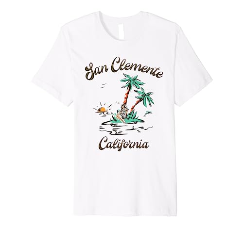 San Clemente California Tropical Island Beach Vintage Premium T-Shirt