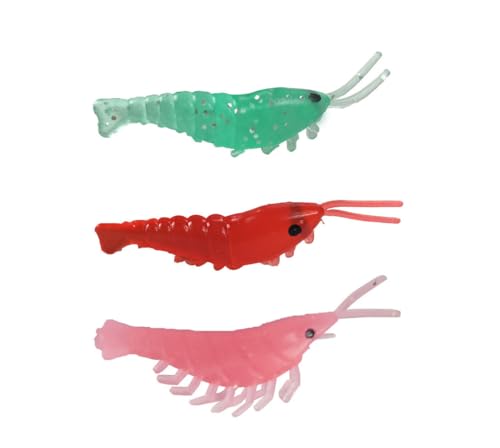 Cuoyuqie 50pcs Lifelike Shrimp Fishing Lures Soft Silicone Plastic Prawn 2"