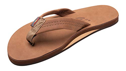 Rainbow Sandals Men's Leather Single Layer Wide Strap with Arch, Redwood, Men's X-Large / 11-12 D(M) US