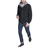 Levi's Men's Washed Cotton Military Jacket with Removable Hood (Standard and Big & Tall), Black, Medium