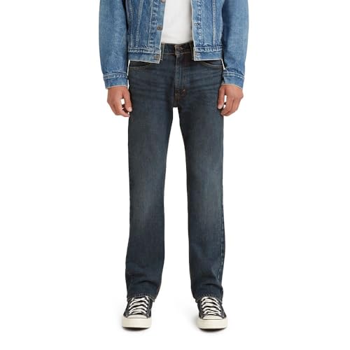 Levi's Men's 505 Regular Fit Jeans (Also Available in Big & Tall), Dark Stonewash, 34W x 32L