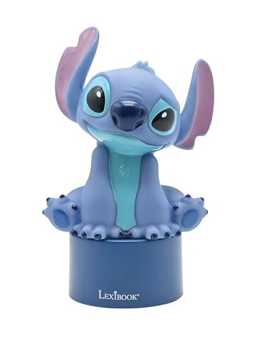 LEXiBOOK, Disney Stitch, Nightlight with Speaker, Color Change, Soft Light, Battery Operated, Blue, NS01D