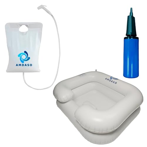 AMDASO Portable Hair Washing Station, Locs Detox Tub, Portable Shampoo Bowl, Inflatable Wash basin, Hair washing basin for bedridden, Dreadlock accessories, Hair Washing Basin, Portable sink