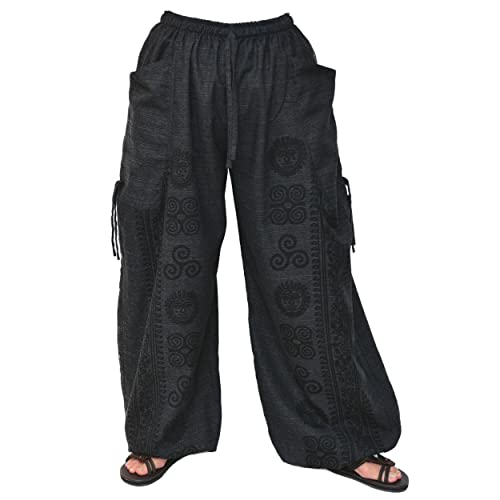 Siamrose Casual Yoga Harem Pants Men Women Baggy Lounge Trousers, 2 Pockets Adjustable Length Gray