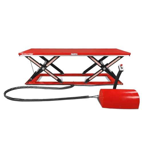 Mechmaxx Stationary Electric Hydraulic Parallel Double Scissor Lift Table 6600lb Capacity, 112.9” x 39.4”Platform, 34.3”Lift Height,UL Certified Motor,Model ELT66P