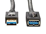 Amazon Basics 2-Pack USB-A 3.0 Extension Cable, 4.8Gbps High-Speed, Male to Female Gold-Plated Connectors, 6 Foot, Black