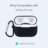 Compatible with Airpods Pro 2nd Generation Case Cover, Soft Silicone Shock-Absorbing Protective Case with Keychain for New Apple Airpods Pro 2 Case 2022 [Front LED Visible]