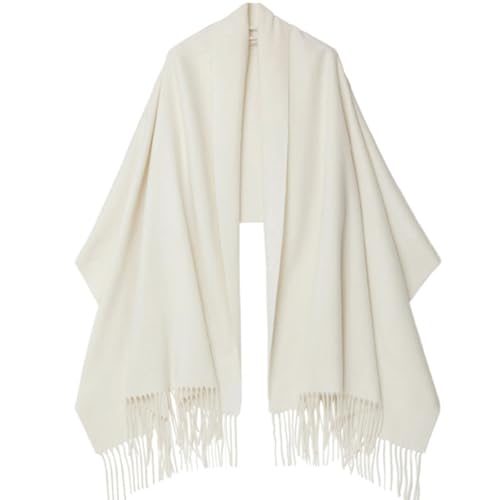Floralies Cashmere Scarf for Women 80''*27'' Ladies Scarfs Gift Box Pashmina Shawls and Wraps Thick Oversized Scarf Winter (White)