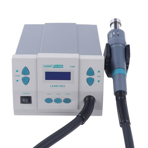 1000W Soldering Hot Gun Air Brushless Turbo Fan Heat Gun Precise Temperature Control Hot Digital Display Air Rework Station 861DW Password Protection Key Lock