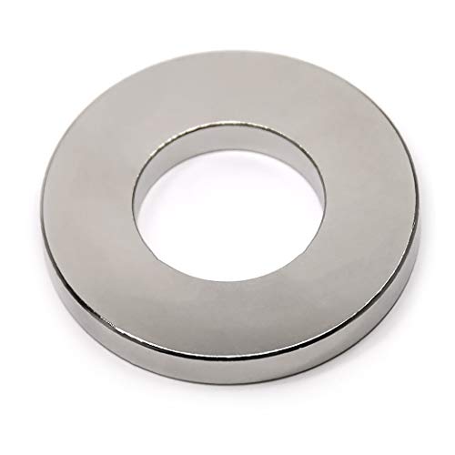 CMS Magnetics Super Powerful N52 Neodymium Ring Magnet OD 2 x ID 1 x 1/4" w/ 46 LB Holding Power - Rare Earth Ring Magnet 1 Piece