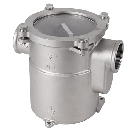 Marine Seawater Strainer，316 Stainless Steel Sea Water Strainer Seawater Filter for Boat Yacht Ship Hardware Accessories (2 inch)