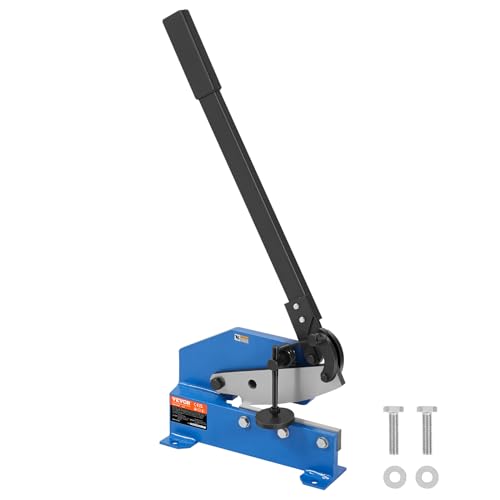 VEVOR Hand Plate Shear 8", Manual Metal Cutter Cutting Thickness1/4 Inch Thick Max, Metal Steel Frame Snip Machine Benchtop 7/16 Inch Rod, for Shear Carbon Steel Plates and Bars , Blue